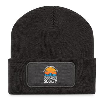 Nudist Stuff Naturismus Liebhaber Freiheit Nacktheit - Recycelte Patch Beanie - Dunkelgrau - Vorne
