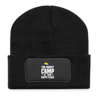  Naturism Nudism Symbol Freedom Lover Nudist Camp - Recycled Patch Beanie - black - Front