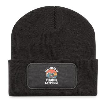 Cyprus All I Need Is Vitamin Cyprus Cyprus Flag - Recycled Patch Beanie - dark grey - Front