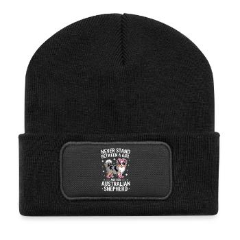 Cadeau du berger australien qui dit le berger - Beanie recyclé à patch - noir - Devant