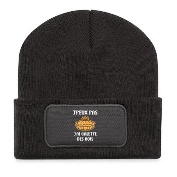 Humor galette des rois - Recycled Patch Beanie - dark grey - Front