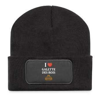 Humor galette des rois - Recycled Patch Beanie - dark grey - Front