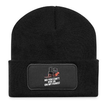 Drôle de chariot élévateur que tu ne peux pas rouler sur mes fourches - Beanie recyclé à patch - noir - Devant