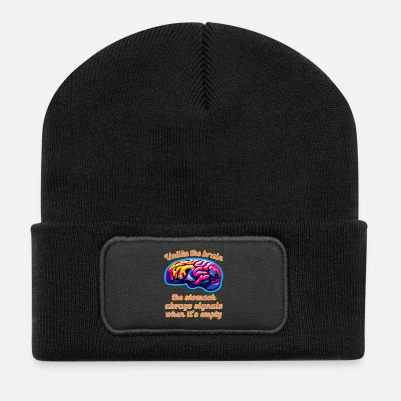 Cerveau & Estomac A - Beanie recyclé à patch - noir