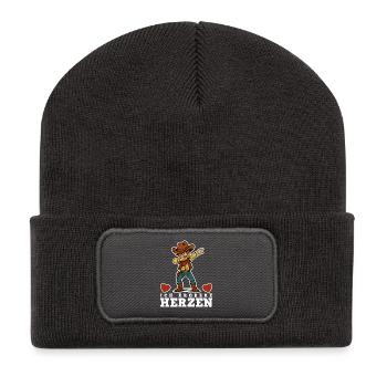 Cowboy Kinder - Recycelte Patch Beanie - Dunkelgrau - Vorne