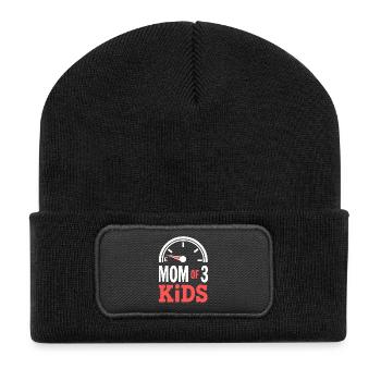 Mom Of 3 Kids Tank leer Mutter Humor - Recycelte Patch Beanie - Schwarz - Vorne