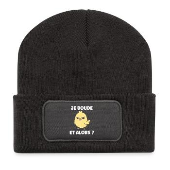 I sulk, so what? - Recycled Patch Beanie - dark grey - Front