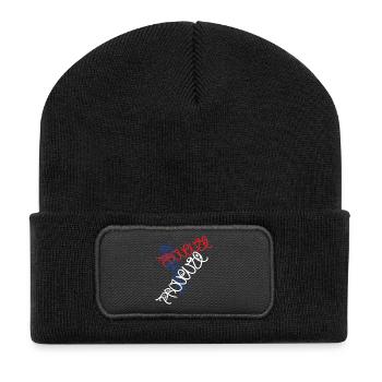 Kreatives Provence Frankreich T-Shirt - Recycelte Patch Beanie - Schwarz - Vorne