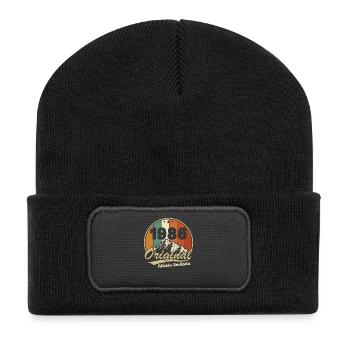 1986 Vintage Rétro Cadeau D'anniversaire - Beanie recyclé à patch - noir - Devant