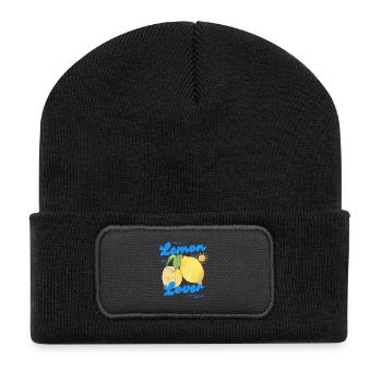 Zitrone Lemon Lover - Recycelte Patch Beanie - Schwarz - Vorne