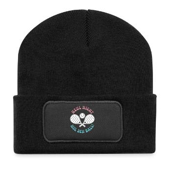 Jeu de padel : NE PLEURE PAS, PRENDS LE BALLON ! Amusement - Beanie recyclé à patch - noir - Devant