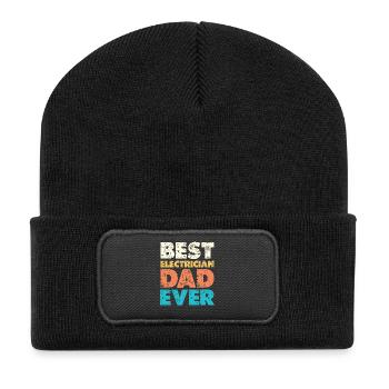 Bester Elektriker Papa – Best Dad Ever - Recycelte Patch Beanie - Schwarz - Vorne