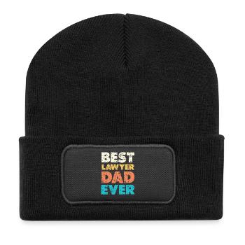 Best Lawyer Dad Ever - Recycelte Patch Beanie - Schwarz - Vorne