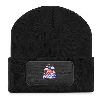 Bärenabenteuer Cupcake Gipfel - Recycelte Patch Beanie - Schwarz - Vorne