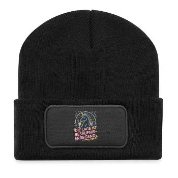 The location is drunken booze party beer - Recycled Patch Beanie - black - Front