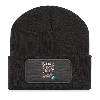 Departure into space 5th birthday children's birthday party - Recycled Patch Beanie - dark grey - Front