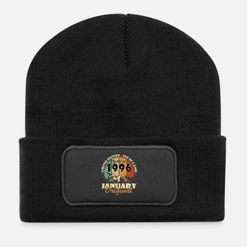 1996 January Original Vintage Logo - Recycled Patch Beanie - black