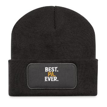 Best Papa Ever - Recycelte Patch Beanie - Dunkelgrau - Vorne