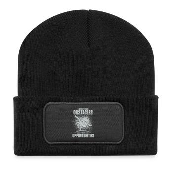 Parkour Je ne vois pas d’obstacles Je vois des opportunités - Beanie recyclé à patch - noir - Devant