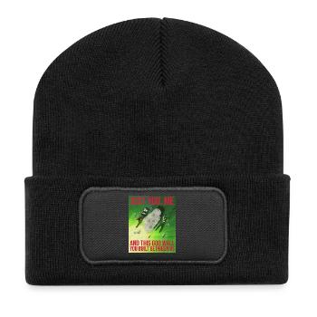 CE MUR DE GLU QUE TU AS CONSTRUIT ENTRE NOUS - Beanie recyclé à patch - noir - Devant