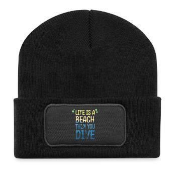 Tauchen Taucher Schnorcheln Sporttaucher - Recycelte Patch Beanie - Schwarz - Vorne