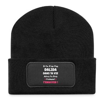 Dalida - Recycelte Patch Beanie - Schwarz - Vorne