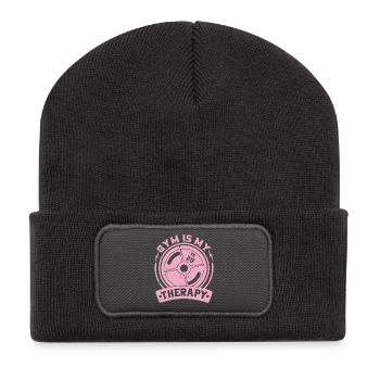 La salle de sport est ma thérapie - Beanie recyclé à patch - charbon - Devant