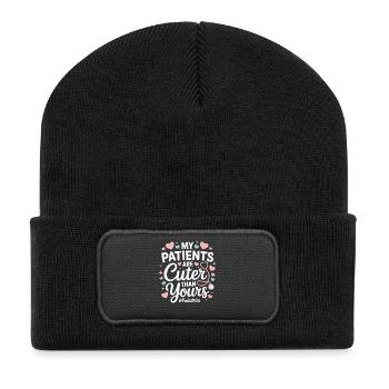 Mes patients sont plus doux que les vôtres - Beanie recyclé à patch - noir - Devant