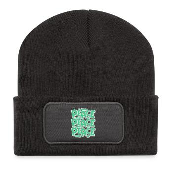 Peace - Recycelte Patch Beanie - Dunkelgrau - Vorne