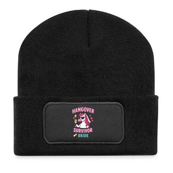 Hangover Bridal Unicorn, Bachelor Party Fun - Recycled Patch Beanie - black - Front