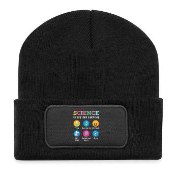Science arouses curiosity - Recycled Patch Beanie - black - Front