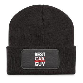 Meilleur gars du baseball Typographie sportive drôle Art - Beanie recyclé à patch - charbon - Devant