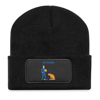 Sir Postman vs. Dog: Superior Delivery Hero - Recycled Patch Beanie - black - Front