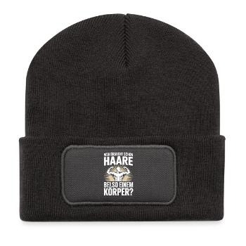 Chauve qui a besoin de cheveux Chauve Chauve - Beanie recyclé à patch - charbon - Devant