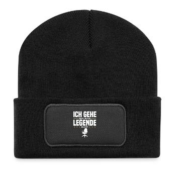Abschied Kollege - Recycelte Patch Beanie - Schwarz - Vorne