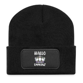Île de la mer Baltique UMMANZ BONJOUR UMMANZ Drôle - Beanie recyclé à patch - noir - Devant