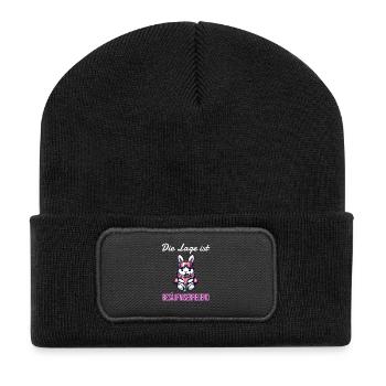 Ski bunny après-ski The situation escalates - Recycled Patch Beanie - black - Front