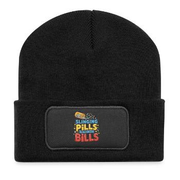 Pills against the bills - Recycled Patch Beanie - black - Front