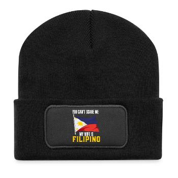 Filipino Pride Philippines National Flag Art - Recycled Patch Beanie - black - Front