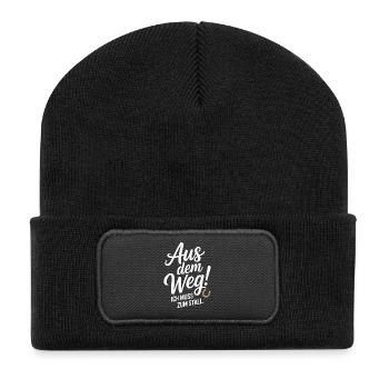 Riding out of the way to the stable horse girl horses - Recycled Patch Beanie - black - Front