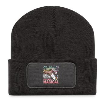 Magischer Dialyse-Techniker Unicorn - Recycelte Patch Beanie - Dunkelgrau - Vorne