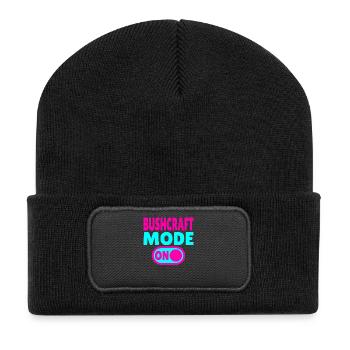 Bushcraft Mode ON – Waldleben einschalten - Recycelte Patch Beanie - Schwarz - Vorne