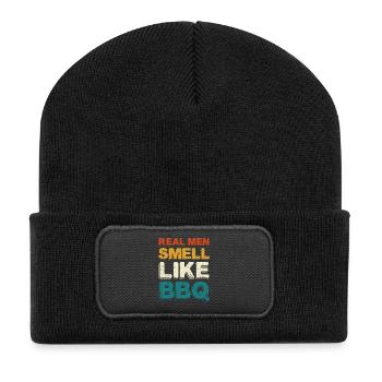 Real Men Smell Like BBQ - Recycled Patch Beanie - black - Front