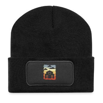 Grange Rétro - Beanie recyclé à patch - noir - Devant