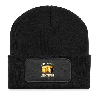Je Ne Vieillis Pas Je M’Affine Humour Âge Fromage - Beanie recyclé à patch - noir - Devant
