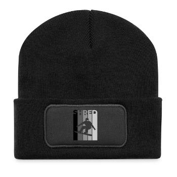 SHRED Snowboarder – Diction et action sur le snowboard - Beanie recyclé à patch - noir - Devant