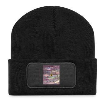 Zeremonien-Trommel - Recycelte Patch Beanie - Schwarz - Vorne