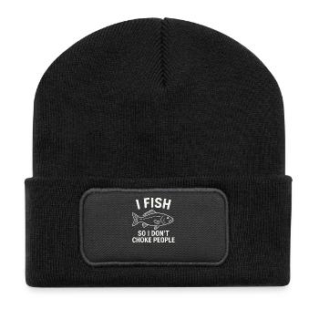 I Fish So I Don't Choke People Angler Spruch Angel - Recycled Patch Beanie - black - Front