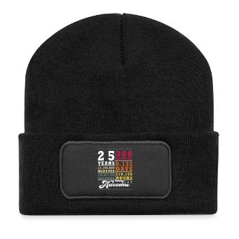 25 Jahren 300 Monaten 9.132 Tagen 219.168 Stunden  - Recycelte Patch Beanie - Schwarz - Vorne