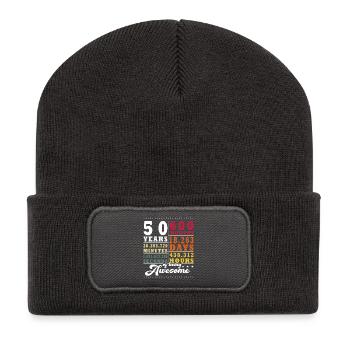 50 Jahre Fünfundvierzigster Geburtstag - Recycelte Patch Beanie - Dunkelgrau - Vorne